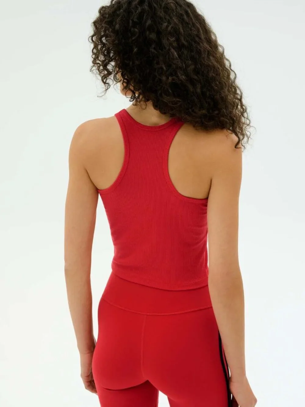 Splits 59 Ashby Rib Crop Top XS in Red